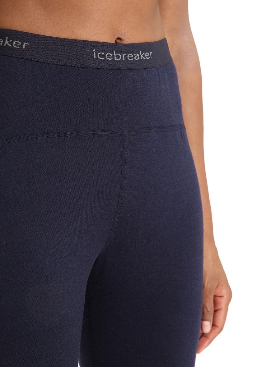 Base Layers Icebreaker Merino 200 Sonebula Thermal Leggings Femme Bleu Marine Blanche | FR 1855YXFU